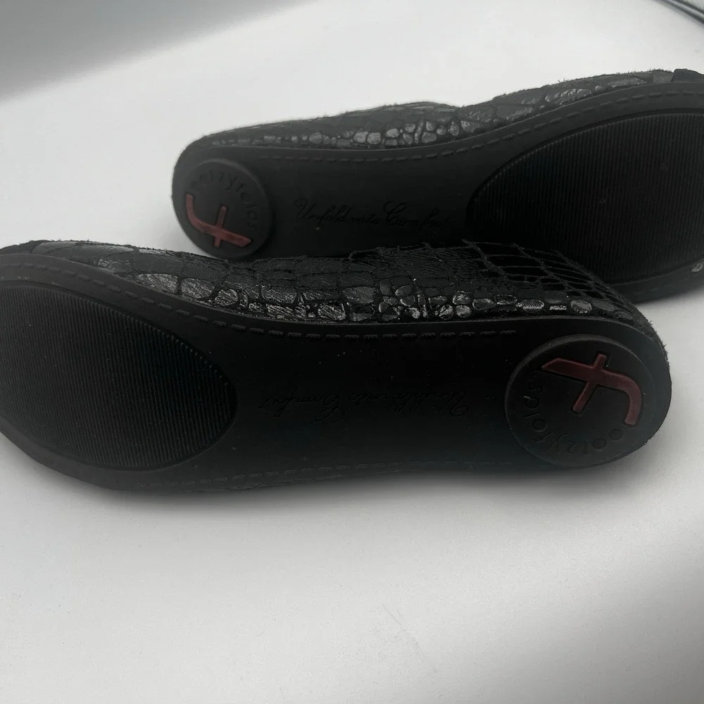 Footzyfolds Brittany Demi Flats Size 10M Black Style 1161518 Foldable Shoes
